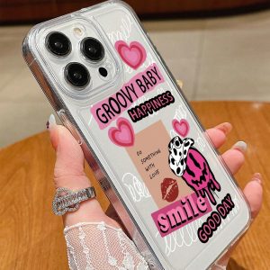 Shein Funda transparente para teléfono con letras gráficas