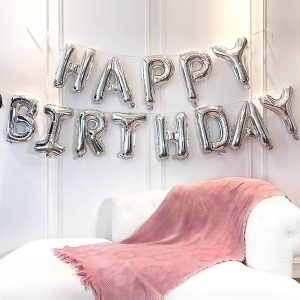 SHEIN Juego de 13 globos de polietileno, diseño de letras modernas, decorativos para fiestas