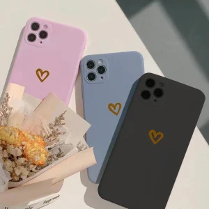 SHEIN Juego de 3 fundas rosas con estampado para iPhone 11