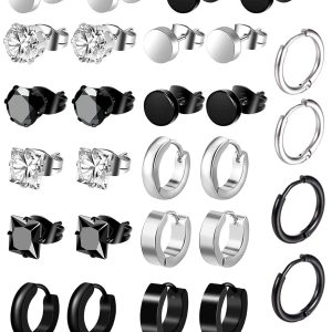 SHEIN Mujer 14 piezas / set Set pendientes de aro minimalista