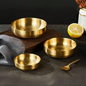 Shein Plato de acero inoxidable 304 de doble capa