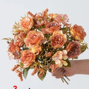 Shein Ramo romántico de rosas y peonías (1 unidades)