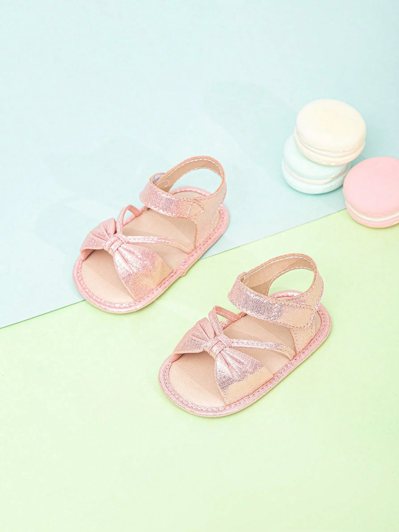 SHEIN Sandalias con tira de tobillo de moda de tela,para bebés