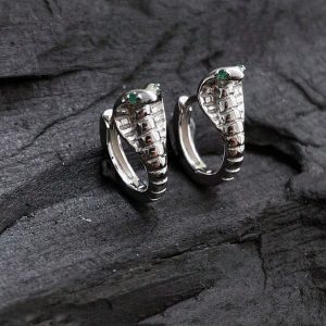 Shein set de pendientes de aro de serpiente de circonita