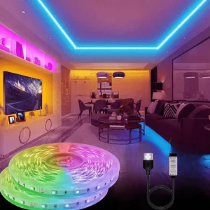 SHEIN Tira de luces LED decorativas de 1 m control por cable USB de 3 teclas