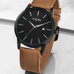 SHEIN TOMI Reloj de cuarzo minimalista redondo con puntero de fecha