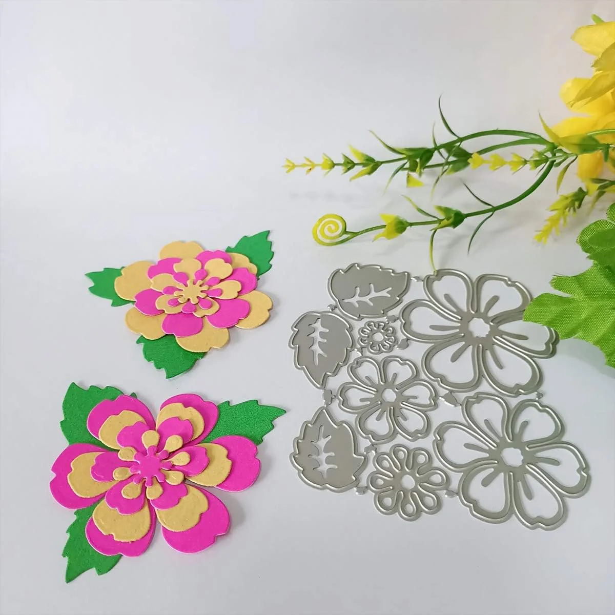 Shein Troqueles de corte de metal de mariposa y flor, moldes de plantilla para álbumes de recortes - Imagen 6