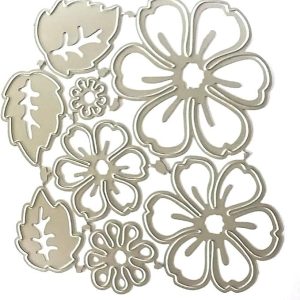 Shein Troqueles de corte de metal de mariposa y flor, moldes de plantilla para álbumes de recortes