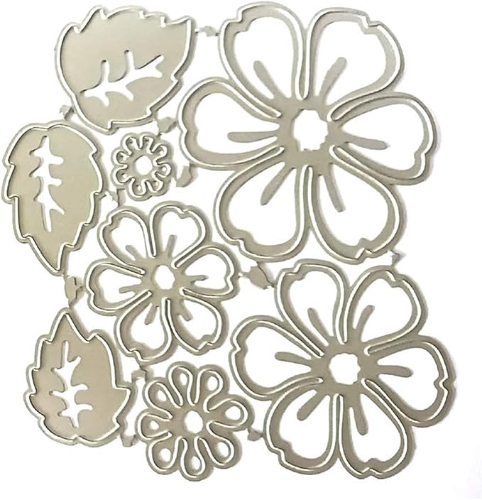 Shein Troqueles de corte de metal de mariposa y flor, moldes de plantilla para álbumes de recortes