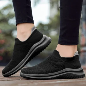 SHEIN Zapatillas deportivas cómodas para mujer, de talla grande, transpirables, de punto