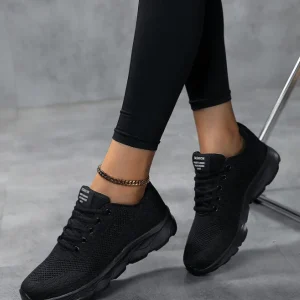 SHEIN Zapatillas deportivas informales para mujer, de malla, sin cordones, cómodas