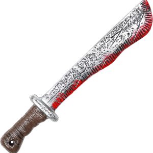 Skeleteen Bloody Machete de Halloween - Cuchillo de sangrado realista falso juguete