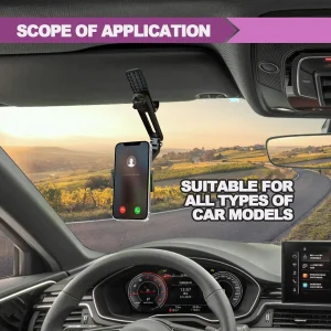 Soporte multifuncional para teléfono celular con visera solar giratoria de 360°