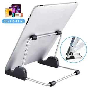 Soporte para tableta, soporte universal plegable de aluminio súper ligero, accesorios ajustables para tabletas de 7 a 11 pulgadas