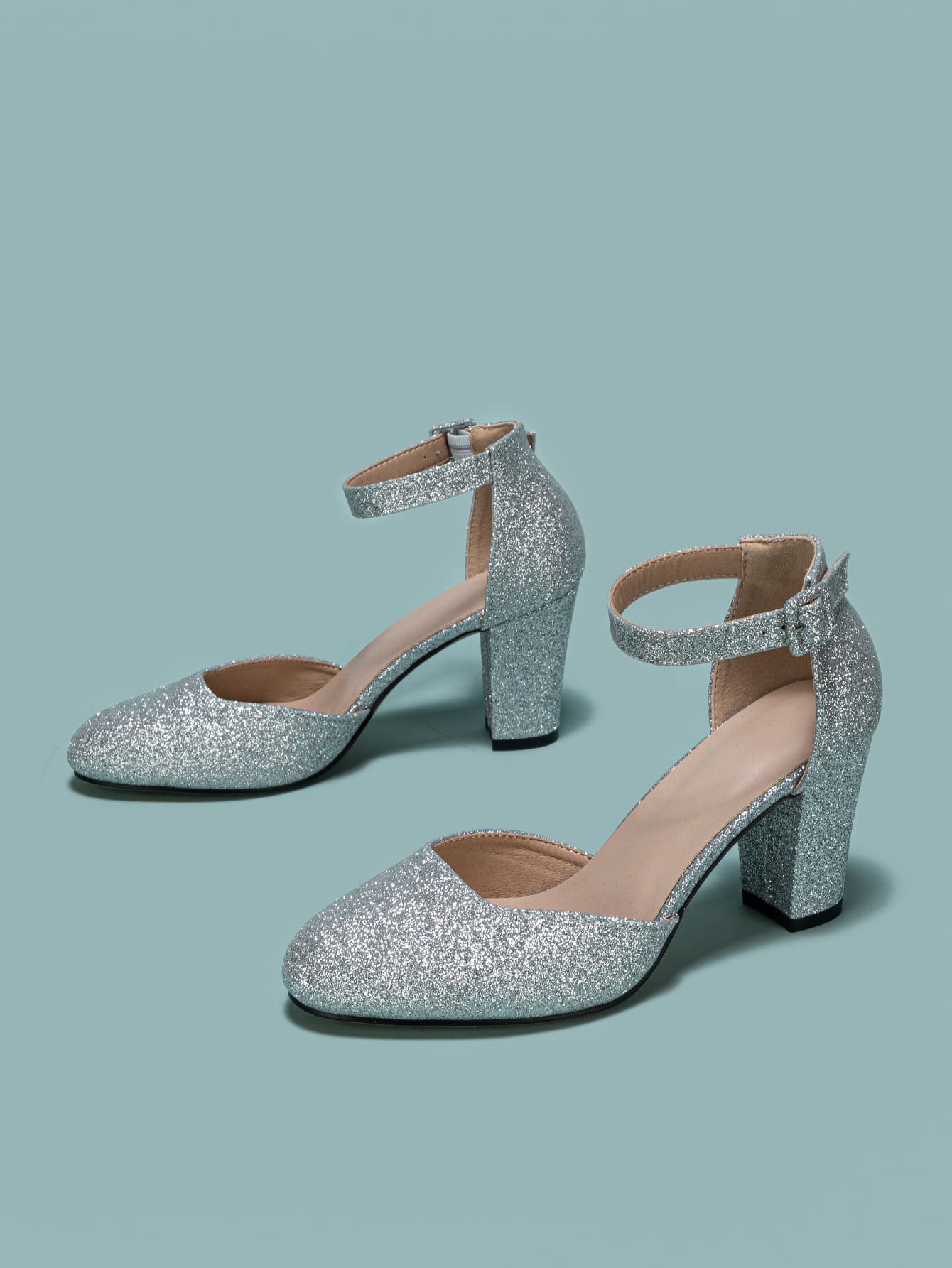 Tacones de mujer con punta redonda y tacón grueso, diseño calado, elegante para mujer - Imagen 6