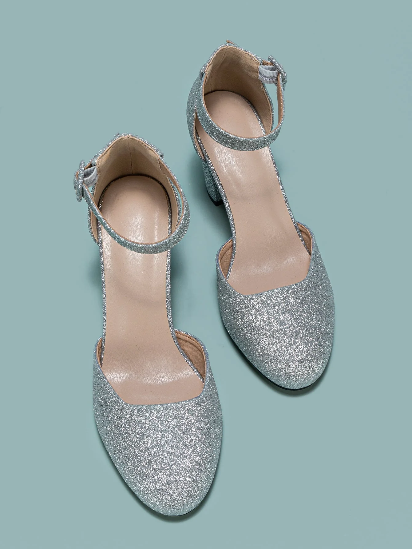 Tacones de mujer con punta redonda y tacón grueso, diseño calado, elegante para mujer - Imagen 4