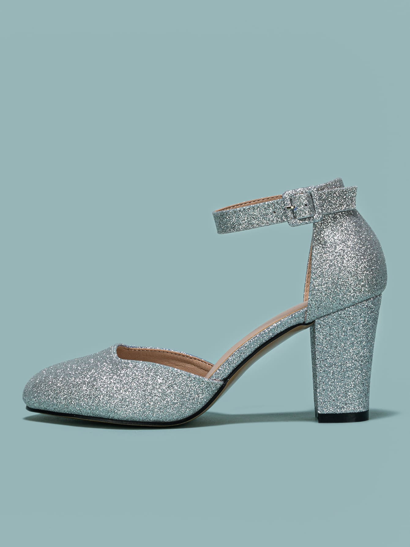 Tacones de mujer con punta redonda y tacón grueso, diseño calado, elegante para mujer - Imagen 5