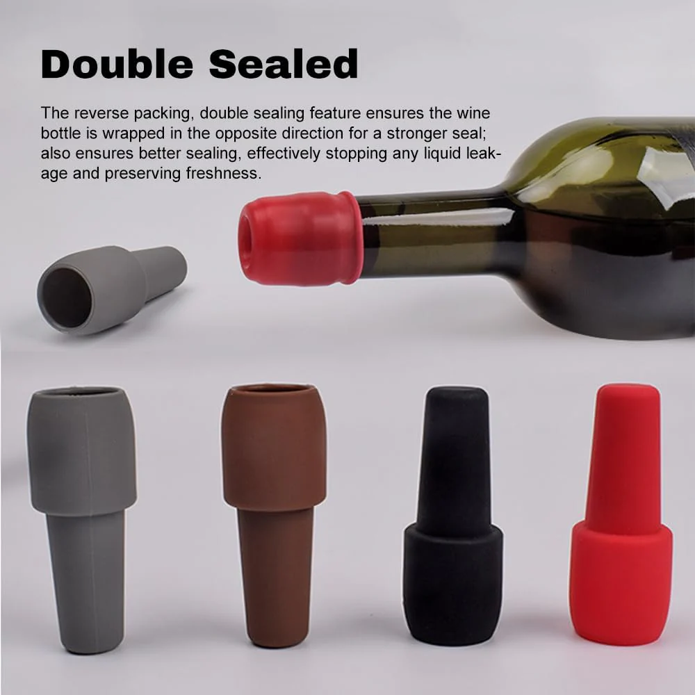 Tapón de Vino con Doble Sellado, Hermético para Conservar La Frescura - Imagen 2