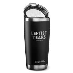 Taza vaso Daily Wire Leftist Tears aislada al vacío 20 oz acero inoxidable