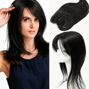 Toppers de cabello de21 pulgadas en negro para mujeres