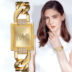 UTHAI W30 reloj de cuarzo con incrustaciones de diamantes cuadrados para mujer