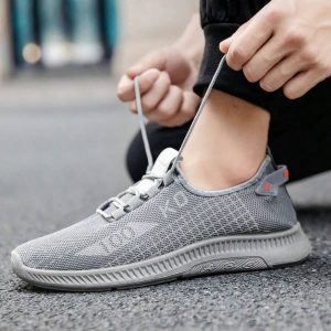 Zapatillas deportivas de talla grande para hombre, informales, transpirables, con suela plana